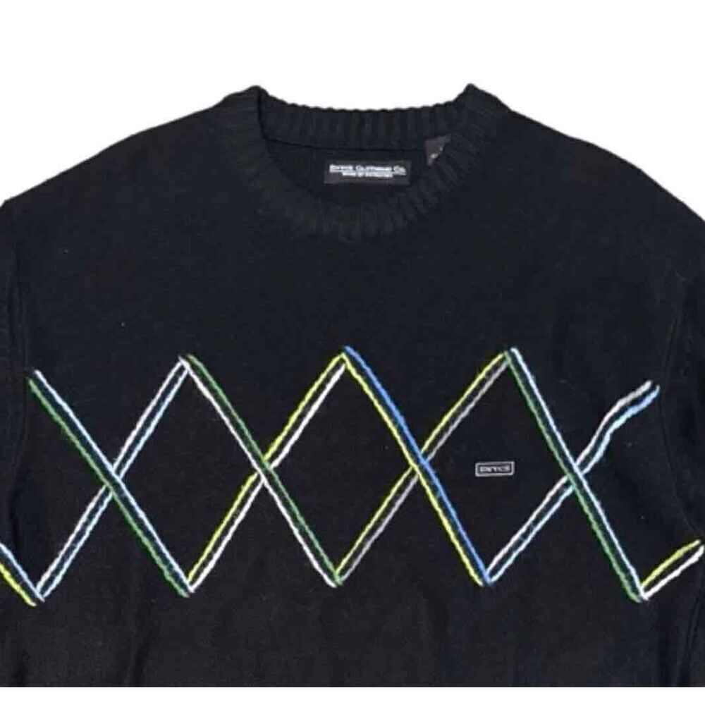 Enyce Clothing Co Mens Medium Argyle Crew Neck Sweater Long Sleeves Acrylic Wool - Picture 3 of 7
